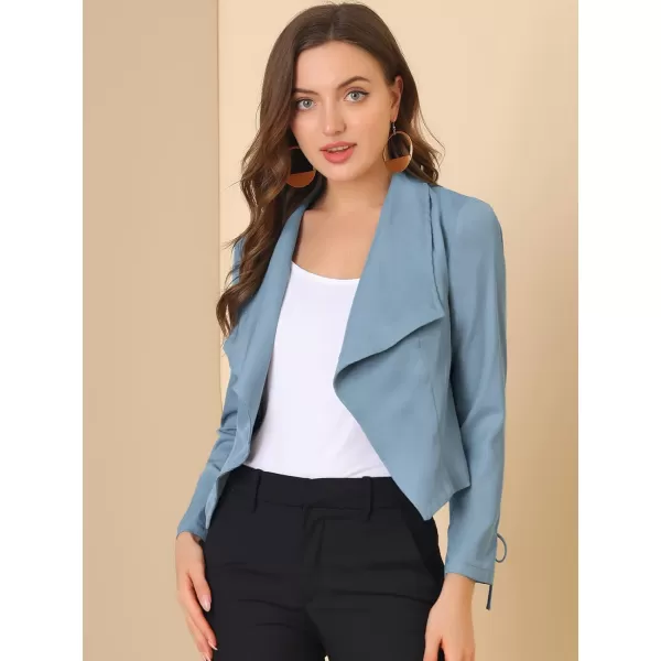 Allegra K Women's Elegant Open Front Cardigan Jacket Work Office Business Suit Blazer