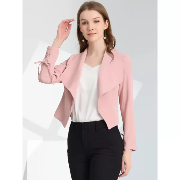 Allegra K Women's Elegant Open Front Cardigan Jacket Work Office Business Suit Blazer