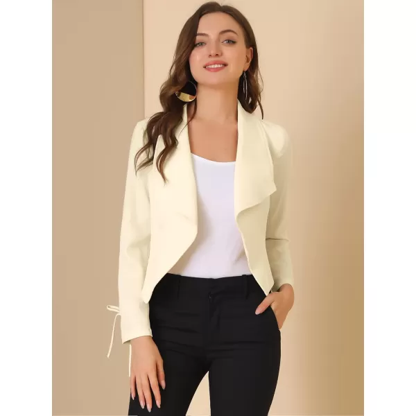 Allegra K Women's Elegant Open Front Cardigan Jacket Work Office Business Suit Blazer