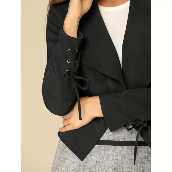 Allegra K Women's Elegant Open Front Cardigan Jacket Work Office Business Suit Blazer