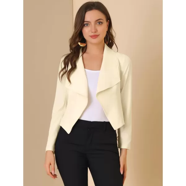 Allegra K Women's Elegant Open Front Cardigan Jacket Work Office Business Suit Blazer