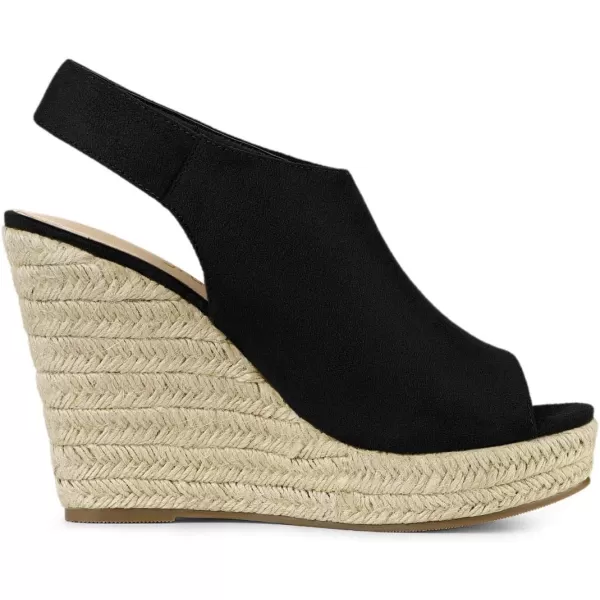 Allegra K Women's Espadrille Platform Heeled Wedges Sandals