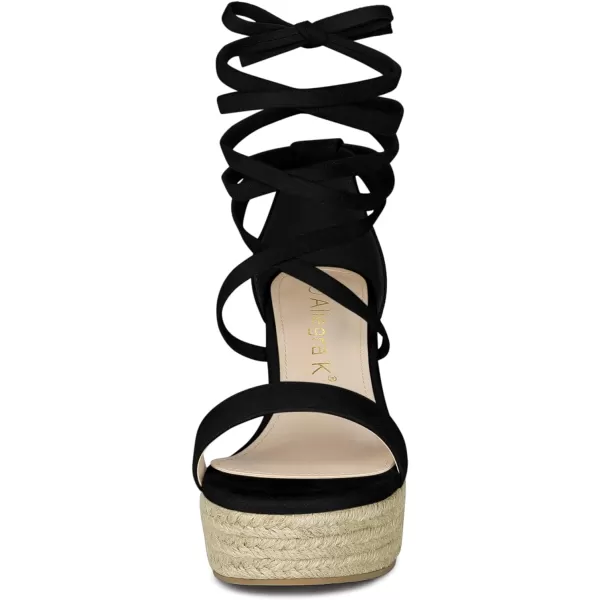 Allegra K Women's Espadrille Platform Lace Up Wedge Heels Sandals