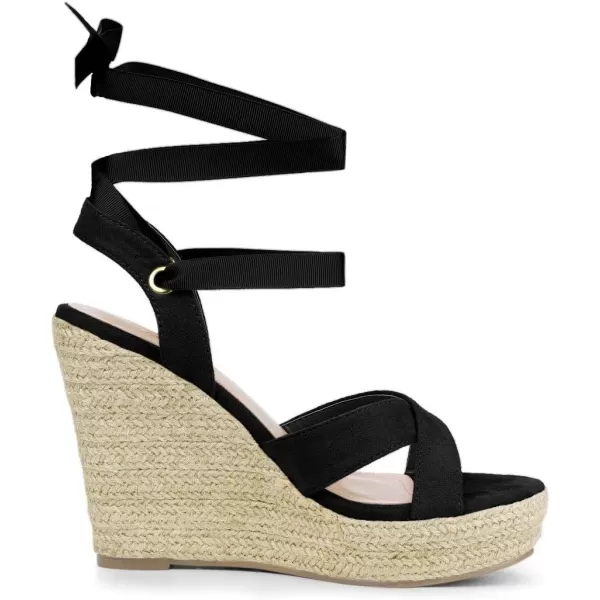 Allegra K Women's Espadrille Platform Lace Up Wedges Sandals