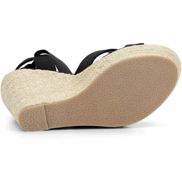 Allegra K Women's Espadrille Platform Lace Up Wedges Sandals