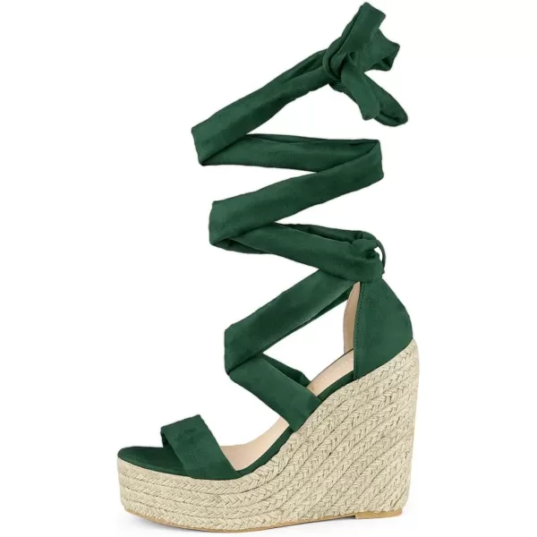 Allegra K Women's Espadrille Platform Wedges Heel Lace Up Sandals