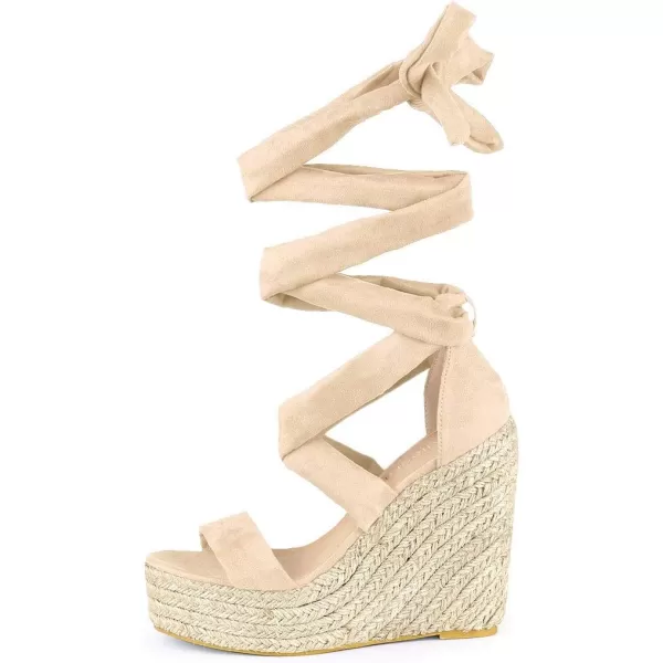 Allegra K Women's Espadrille Platform Wedges Heel Lace Up Sandals