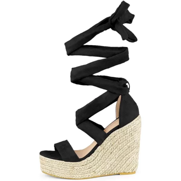 Allegra K Women's Espadrille Platform Wedges Heel Lace Up Sandals