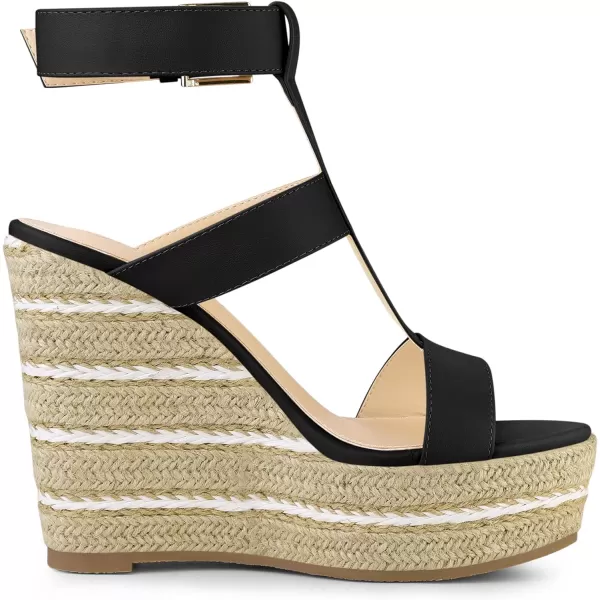 Allegra K Women's Espadrille Strappy Platform Wedges Sandals