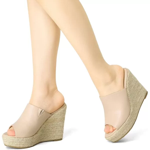 Allegra K Women's Espadrille Wedge Platform Mules