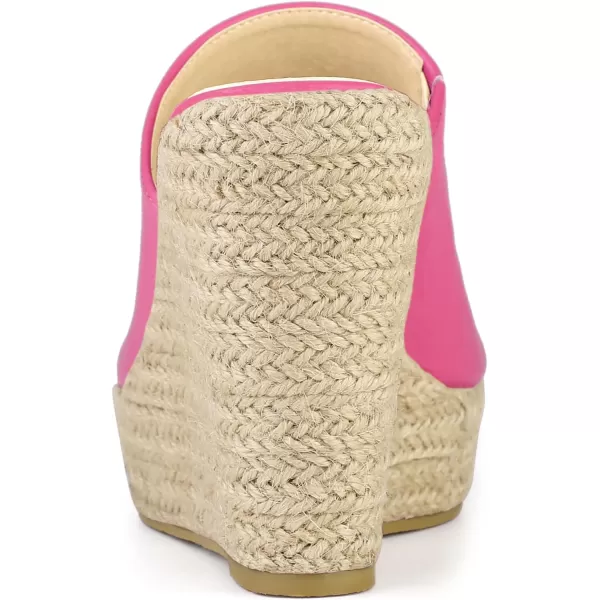 Allegra K Women's Espadrille Wedge Platform Mules