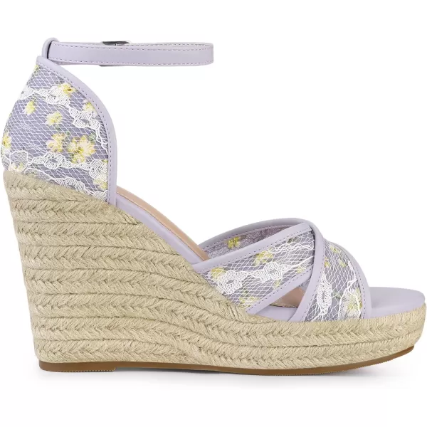 Allegra K Women's Espadrilles Lace Wedges Wedge Sandals