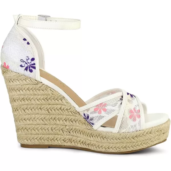 Allegra K Women's Espadrilles Lace Wedges Wedge Sandals