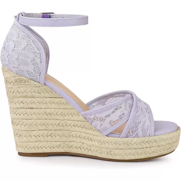 Allegra K Women's Espadrilles Lace Wedges Wedge Sandals