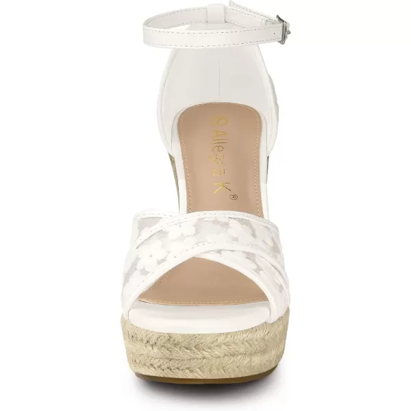 Allegra K Women's Espadrilles Lace Wedges Wedge Sandals