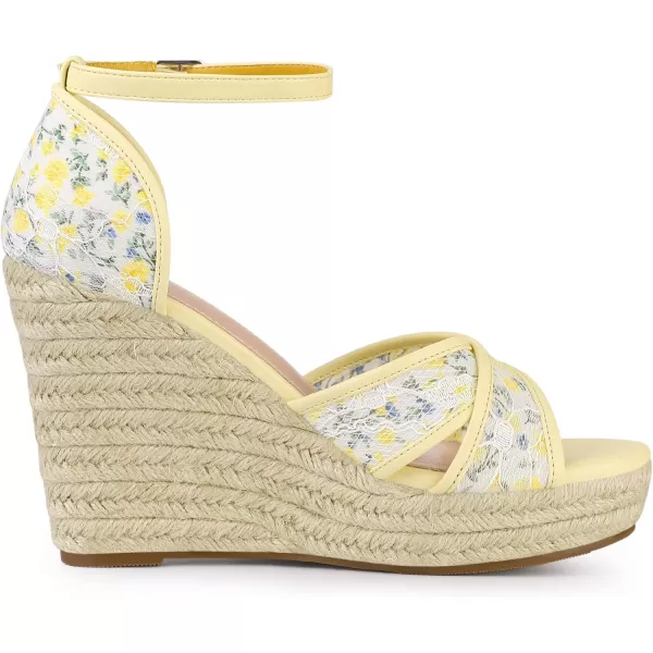 Allegra K Women's Espadrilles Lace Wedges Wedge Sandals