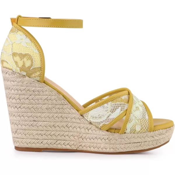 Allegra K Women's Espadrilles Lace Wedges Wedge Sandals