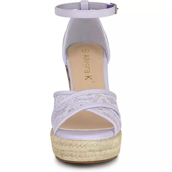 Allegra K Women's Espadrilles Lace Wedges Wedge Sandals