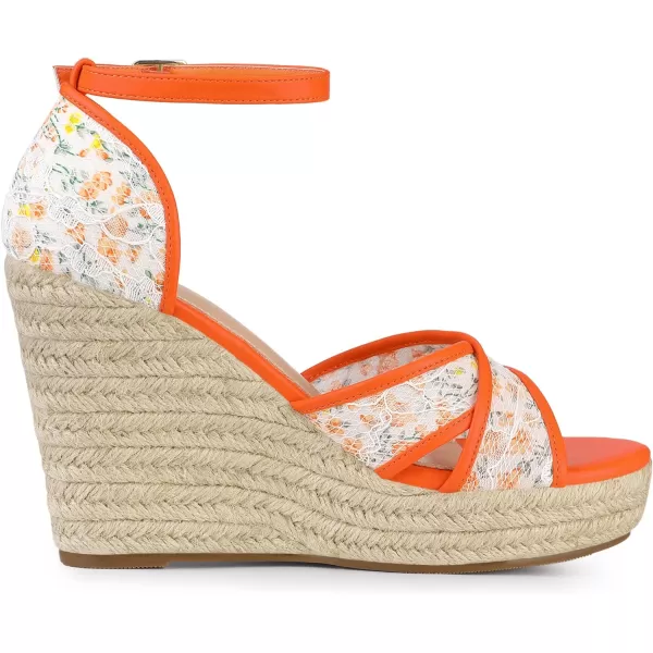 Allegra K Women's Espadrilles Lace Wedges Wedge Sandals