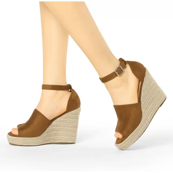 Allegra K Women's Espadrilles Platform Heels Wedges Sandals