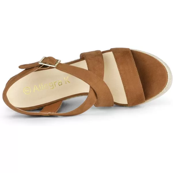 Allegra K Women's Espadrilles Platform Slingback Wedges Sandals