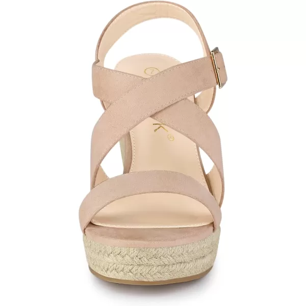 Allegra K Women's Espadrilles Platform Slingback Wedges Sandals