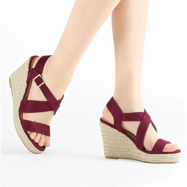 Allegra K Women's Espadrilles Platform Slingback Wedges Sandals