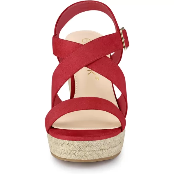 Allegra K Women's Espadrilles Platform Slingback Wedges Sandals