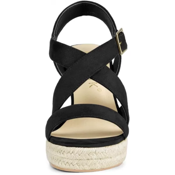 Allegra K Women's Espadrilles Platform Slingback Wedges Sandals