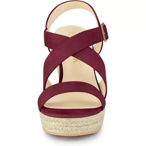 Allegra K Women's Espadrilles Platform Slingback Wedges Sandals