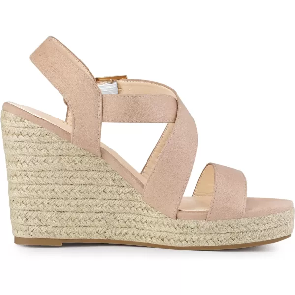 Allegra K Women's Espadrilles Platform Slingback Wedges Sandals