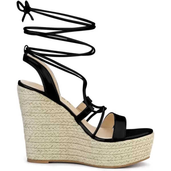 Allegra K Women's Espadrilles Platform Wedges Heel Lace Up Sandals