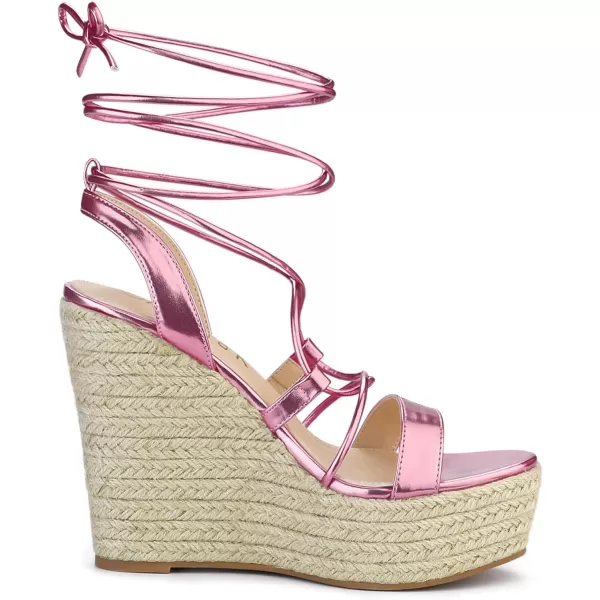 Allegra K Women's Espadrilles Platform Wedges Heel Lace Up Sandals