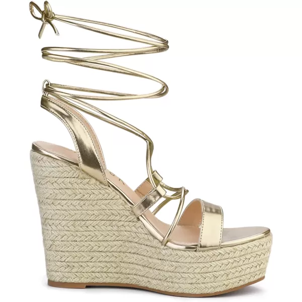 Allegra K Women's Espadrilles Platform Wedges Heel Lace Up Sandals