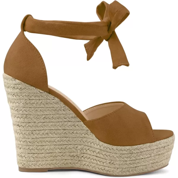 Allegra K Women's Espadrilles Tie Up Ankle Strap Wedges Sandals