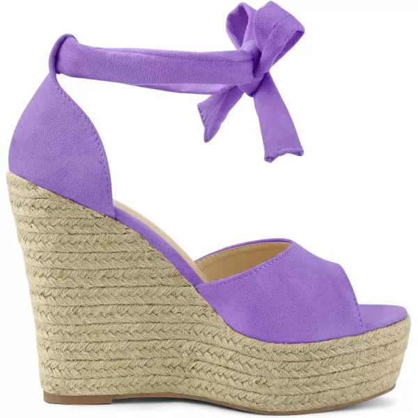 Allegra K Women's Espadrilles Tie Up Ankle Strap Wedges Sandals