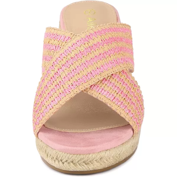 Allegra K Women's Espadrilles Wedges Slide Wedge Sandals