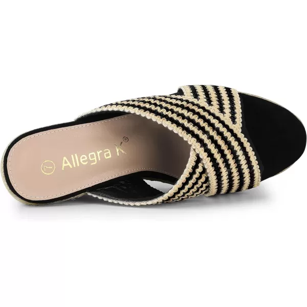 Allegra K Women's Espadrilles Wedges Slide Wedge Sandals