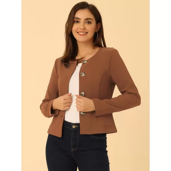 Allegra K Women's Fall Casual Jacket Elegant Button Front Work Office Blazer