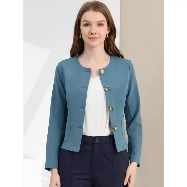 Allegra K Women's Fall Casual Jacket Elegant Button Front Work Office Blazer