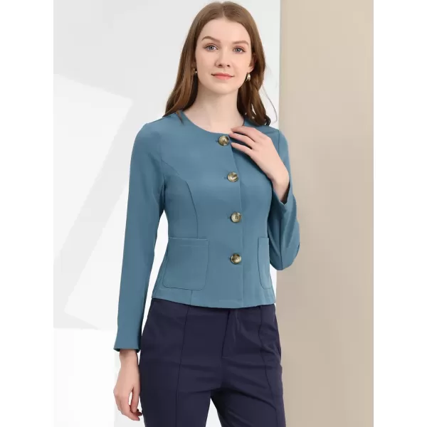 Allegra K Women's Fall Casual Jacket Elegant Button Front Work Office Blazer