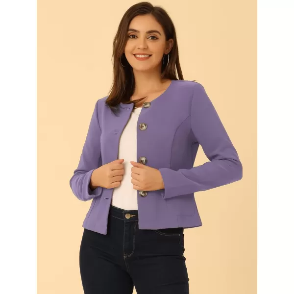 Allegra K Women's Fall Casual Jacket Elegant Button Front Work Office Blazer