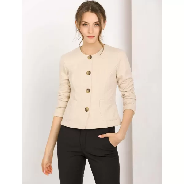 Allegra K Women's Fall Casual Jacket Elegant Button Front Work Office Blazer