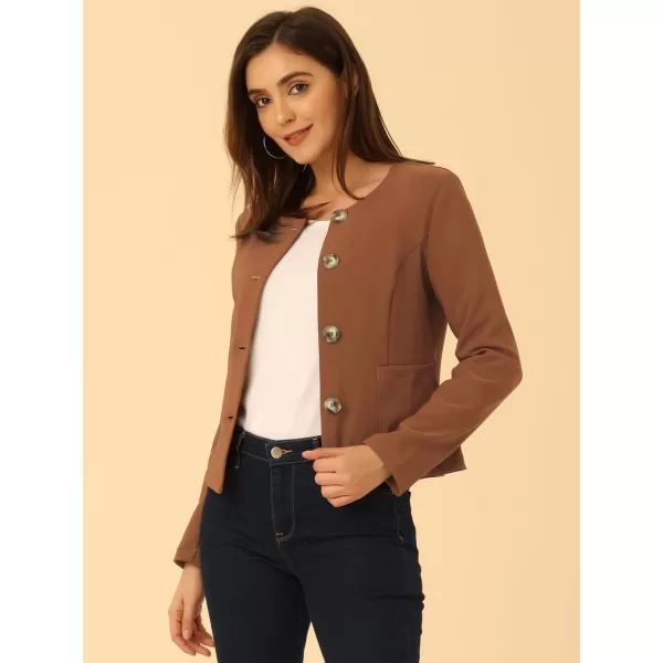 Allegra K Women's Fall Casual Jacket Elegant Button Front Work Office Blazer