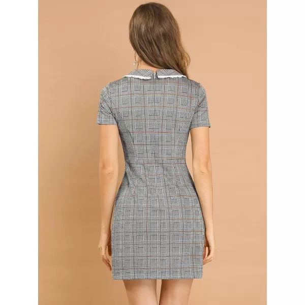 Allegra K Women's Fall Vintage Retro Short Sleeve Slim Fit Stretchy Bodycon Mini Dress