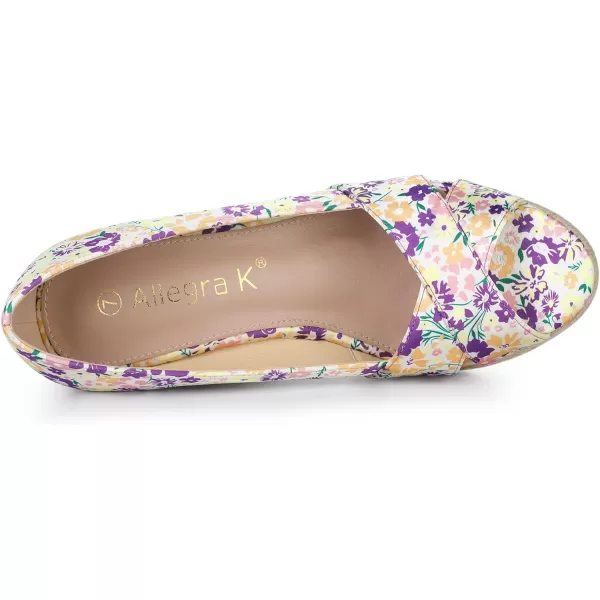 Allegra K Women's Floral Peep Toe Platform Pumps Wedge Sandals