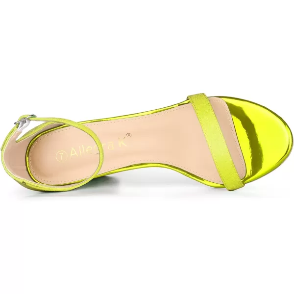 Allegra K Women's Glitter Ankle Strap Chunky Heels Sandals