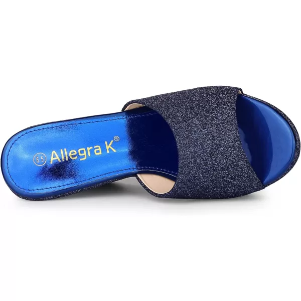 Allegra K Women's Glitter Platform Slip on Wedge Heels Sandals