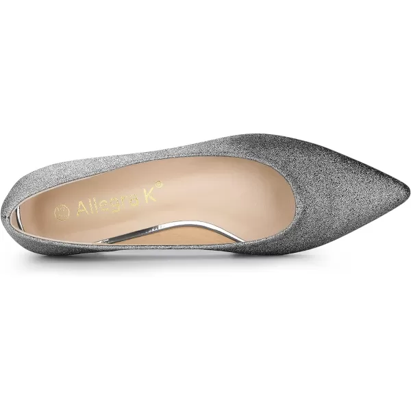 Allegra K Women's Glitter Pointed Toe Ballet Flats Shoes