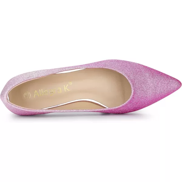 Allegra K Women's Glitter Pointed Toe Ballet Flats Shoes